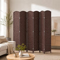 6 Panel Woven Room Divider, Freestanding Decorative Room Partition by Jostyle