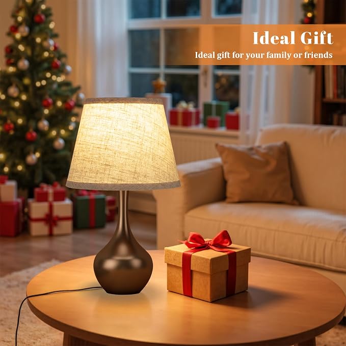 16.1" Touch Table Lamp for Nightstand, 3 Way Dimmable Small Bedroom Lamp | - Image 4