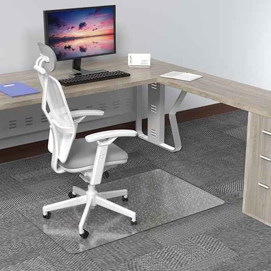 Amyracel Chair Mat for Carpet, 48" x 30" Clear Computer Desk Chair Mat for Low Pile Carpeted Floors, Easy Glide Plastic Floor Mat for Office Chair on Carpet Protection