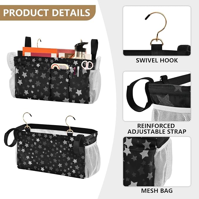 Bedside Caddy Hanging Bunk Bed Caddy Bed Organizer Hanging Pocket - Image 5