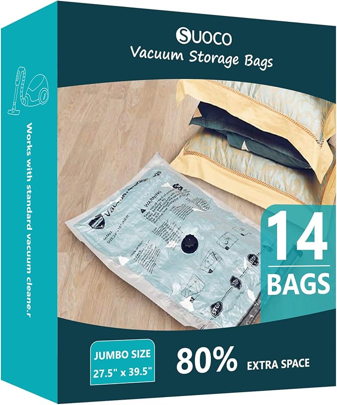 Vacuum Storage Bags, Compression Packing Space Saver Seal Bags by SUOCO