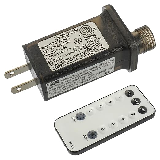 SIGANDG 24V 6W 8 Mode LED Controller with Memory Function and IR Remote Control Low Voltage Transformer for Holiday String Lights,not Fit for 8 Mode with Control Box and 1 Mode String Light(1 pcs)