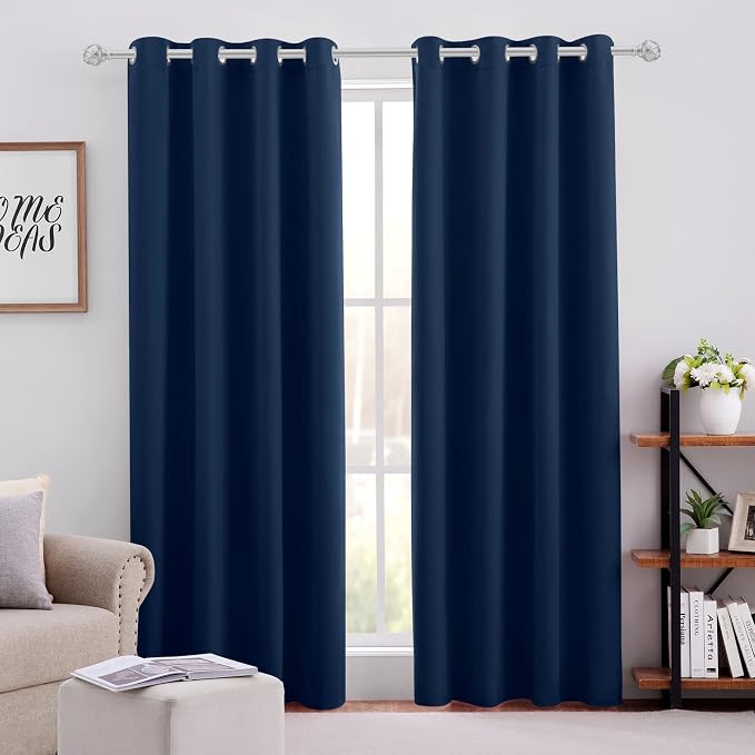 HOMEIDEAS Dark Navy Blackout Curtains by HOMEIDEAS