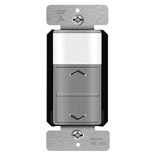 TOPGREENER Motion Sensor Light Switch Dimmer, Electronic Dimmer with PIR Motion Sensor, Occupancy & Vacancy Modes, 150W LED/CFL, Single-Pole, UL Listed, TDODS5-120-GY, Gray
