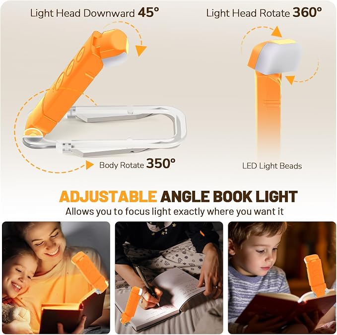 Book Reading Light Rechargeable Clip on Book Lamp - Image 4
