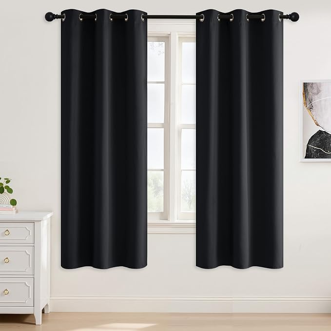 NICETOWN 100% Black Out Curtains 72 Inches Long 2 Panels by NICETOWN