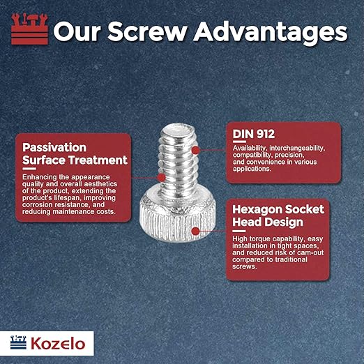 Kozelo 100pcs Socket Head Cap Screws - [M1.6-0.35 x 3mm] 304 Stainless Steel Allen Socket Drive for Electrical Motor 3D Printing Fan Engine Replacement Use, Silver