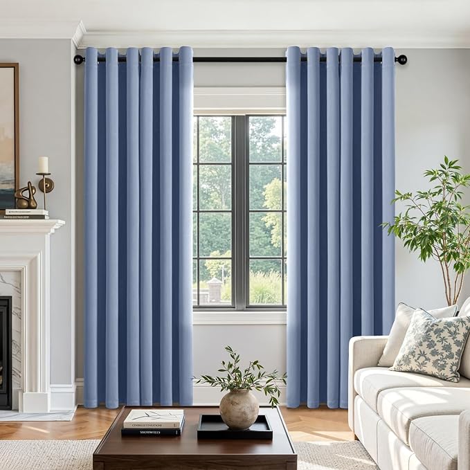 Denim Blue Blackout Curtains for Bedroom Living Room W40 x L84 Inch | 84 Inch - Image 5