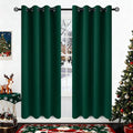 COSVIYA Grommet Blackout Room Darkening Dark Green Curtains 72 inch Length | by COSVIYA