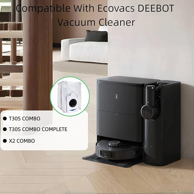 10-pack 3L dust bags, compatible only with Ecovacs DEEBOT X2 COMBO / T30S COMBO / T30S COMBO COMPLETE robot vacuum cleaners (not suitable for other T30 / T30s models)