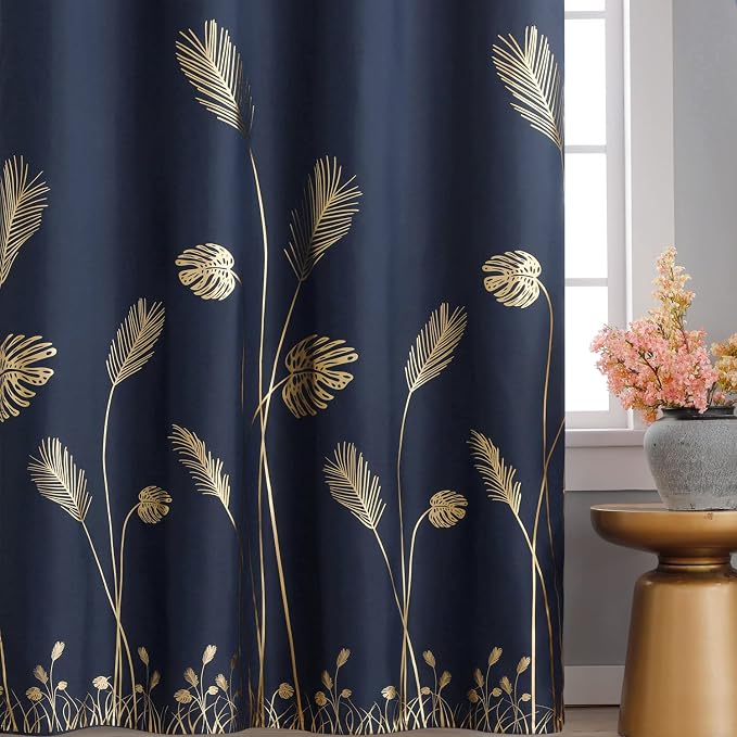 Navy Blue Blackout Curtain Extra Wide - Image 3