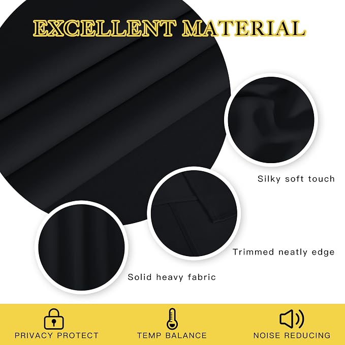 NICETOWN Extra Wide Black Out Curtain 72 inches Long, Grommet Thermal Insulated - Image 4