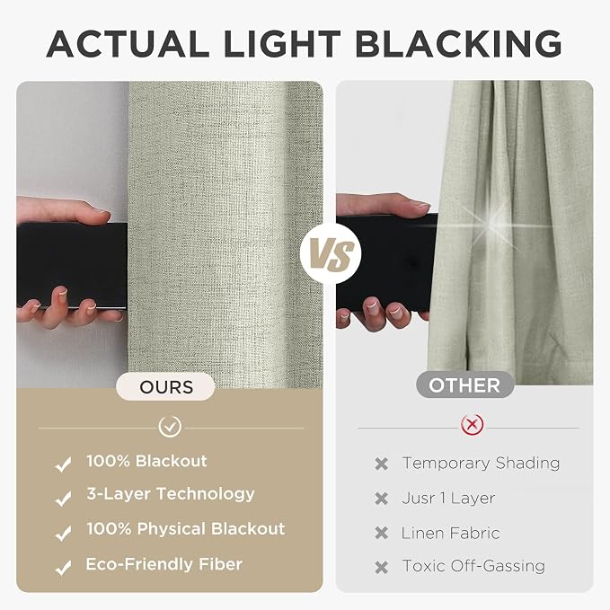 Joydeco Blackout Room Divider Curtains, Extra Wide Sliding Door Drapes Living - Image 6