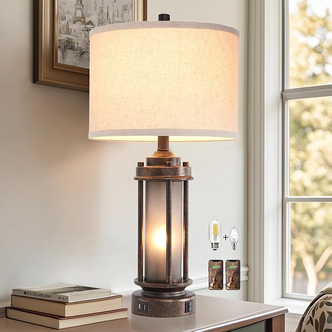 AIEAMPDO 25" Farmhouse Lamps for Living Room - Image 4