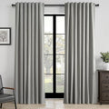 Topfinel Grey Linen Blackout Curtains 90 Inches Long by Topfinel