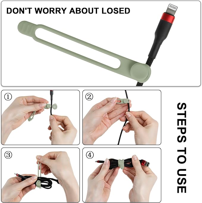 30Pcs Silicone Cable Ties, Cord Organizer Cable Management | Reusable Cord Ties - Image 3