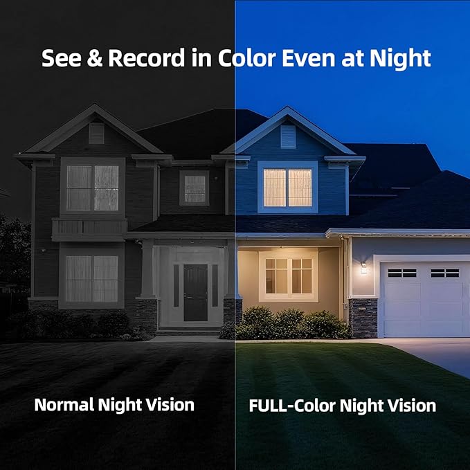 CINMOORE 2.5K Wireless Home Security Cameras Outdoor WiFi, Non-Subscription AI Person Detection, 4MP Color Night Vision, Full Duplex 2-Way Audio, IP66 Waterproof Battery Powered, U.S. AWS Cloud