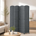 4 Panel Woven Room Divider, Freestanding Decorative Partition by Jostyle