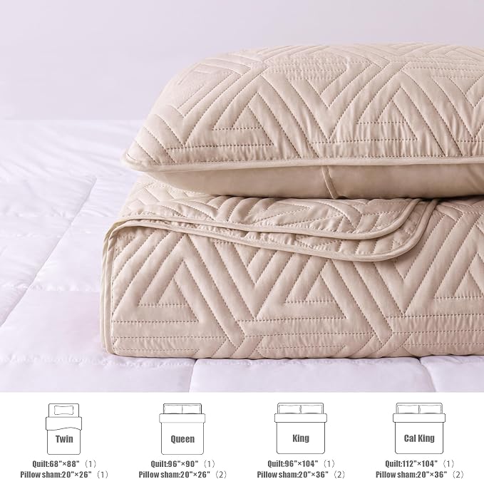 Whale Flotilla Soft Geometric Queen Quilt Set - Image 5
