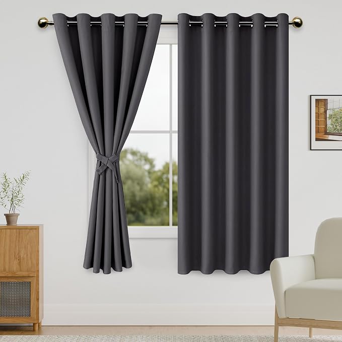 DWCN Dark Grey Blackout Curtains by DWCN