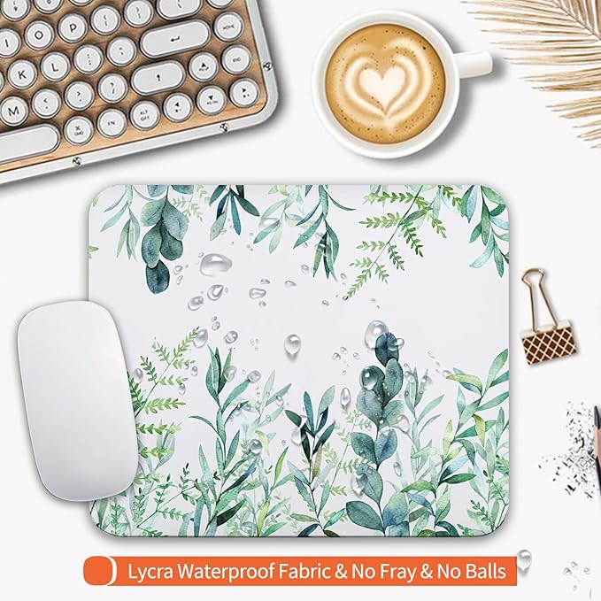 Armanza Square Mouse Pad Green Grass, Personalized Premium-Textured Custom Mouse Mat Design, Washable Mousepad Cloth, Non-Slip Rubber Base Computer Mouse Pads for Wireless Mouse