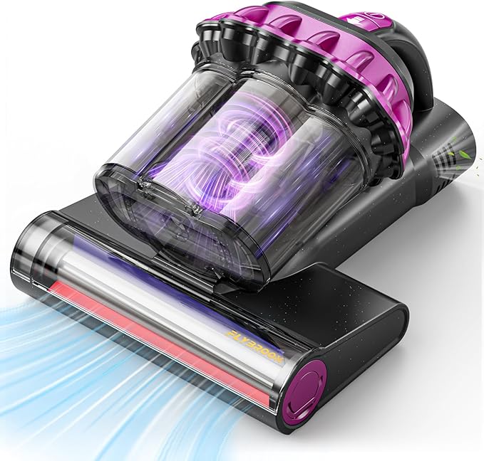 Flybroom Mattress Vacuum Cleaner 550W 18KPa Bed Vacuum Cleaner with Smart Dust Sensor, UV-C Light, 149°F Heat, HEPA Filter, Handheld for Bed Sofa Couch