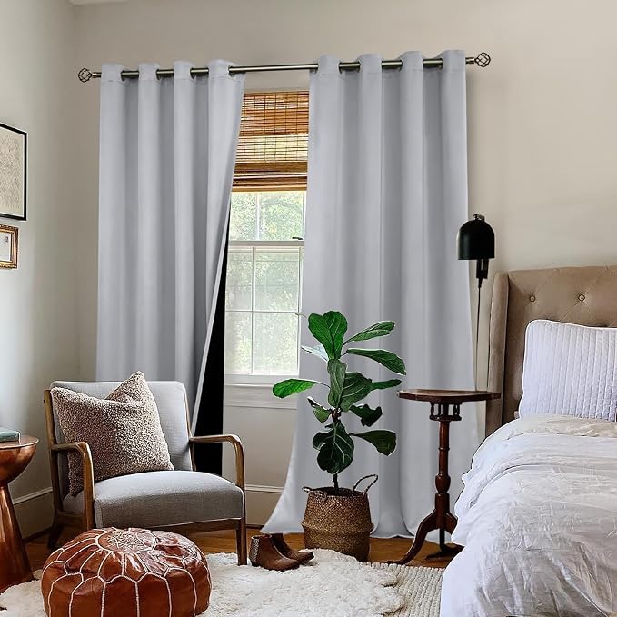 BGment Light Grey Blackout Curtains 95 Inches Long 2 Panels Set - Image 2