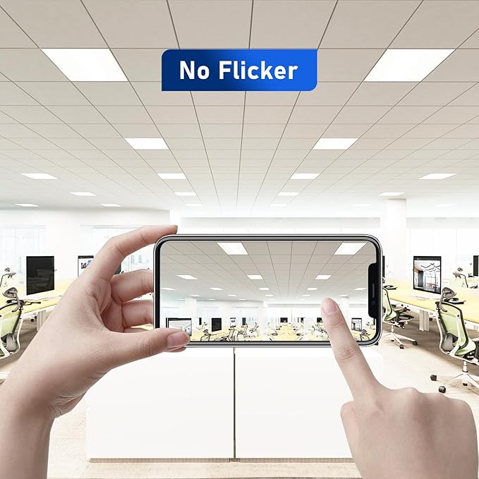 CycevSun 2x2 LED Drop Ceiling Flat Panel Light Fixture, 0-10V Dimmable, 3000K 4000K 5000K Switchable, 20/30/40W Selectable, 120-277V, ETL Listed, 16 Pack