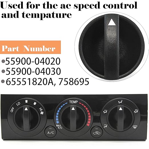 Tacoma HVAC Heater Control Knob Compatible with 2005-2011 Toyota Tacoma Dials Blower Temperature Air Flow Control Switch Knob 65551820A 758695