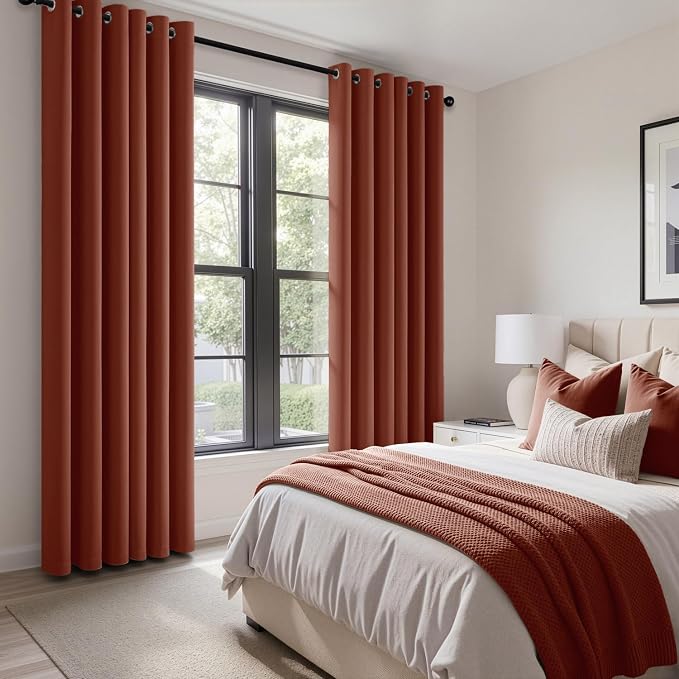 Fall Rust Blackout Curtains for Bedroom Living Room W40 x L84 | Terracotta - Image 6