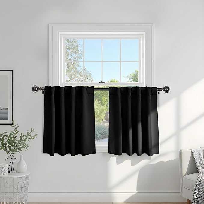 PONY DANCE Small Window Curtains 36 inches Long, 2 Panels, W42 x L36 Inch by PONYDANCE