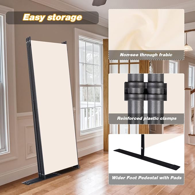 Room Divider, 6 Panel Folding Privacy Screens - Image 4