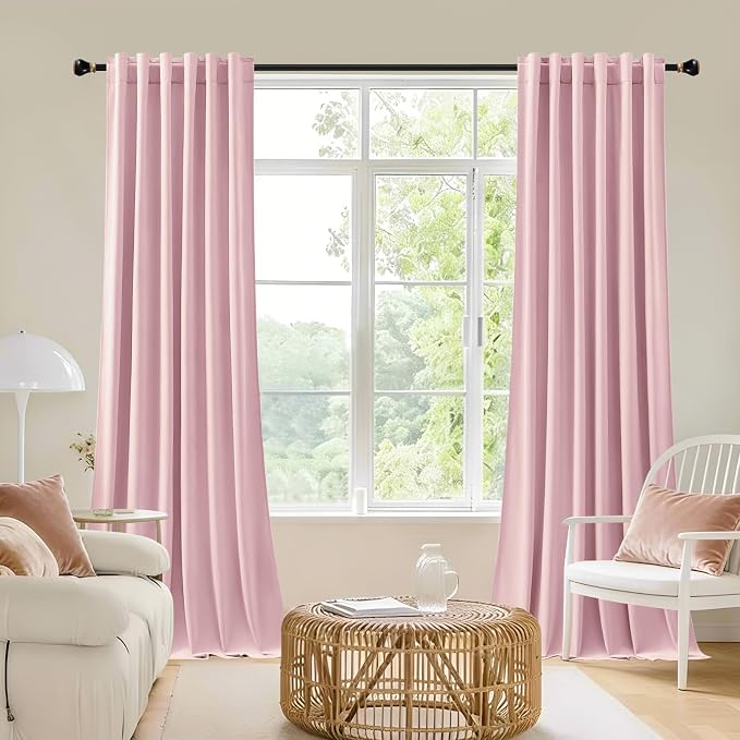 Velvet Curtains for Girls Bedroom Back Tab Drapes Room Darkening Luxury | - Image 4