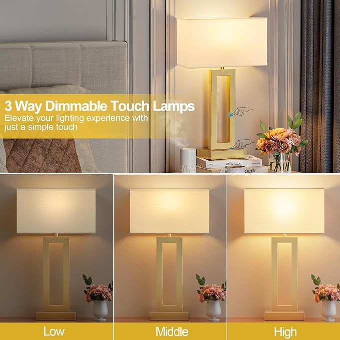 22" Tall Touch Lamps for Nightstand - Image 3