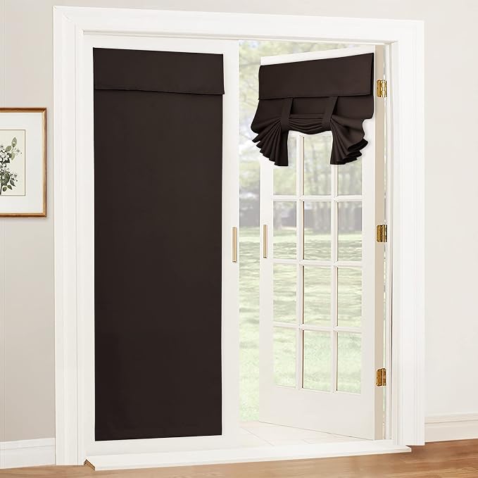 RYB HOME French Door Curtain 80 inch Long, Self Adhesive, by RYBHOME