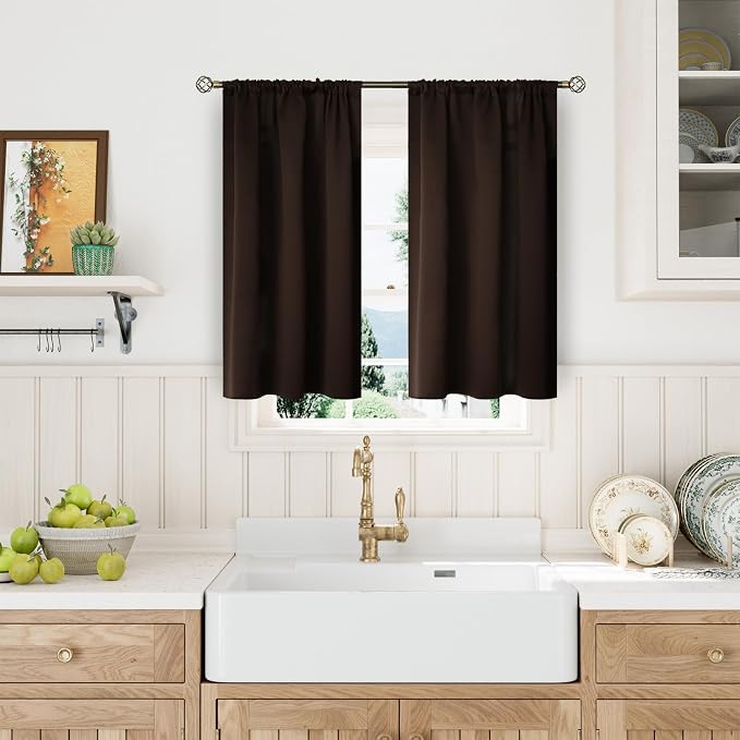 BGment Short Blackout Kitchen Curtains 45 Inches Long by BGment