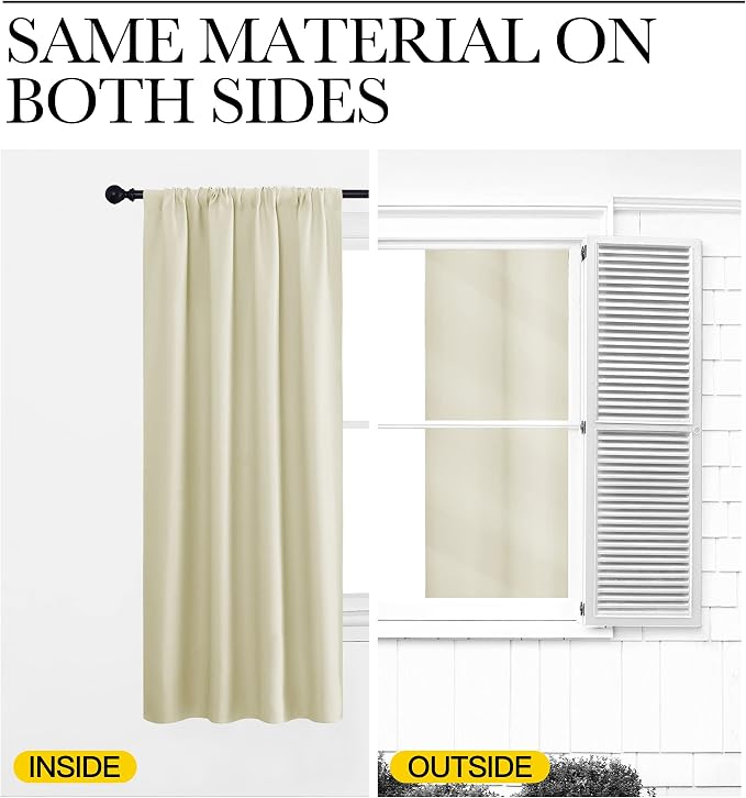 NICETOWN Kitchen Curtains, Short Blackout Curtains & Drapes, Small Window - Image 6