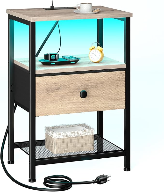 Night Stand, LED Nightstand by LOAKEKEL