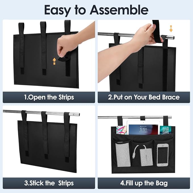 Bedside Caddy Storage Organizer, Hanging Storage Bag Pocket | Bunk/Hospital Beds - Image 5