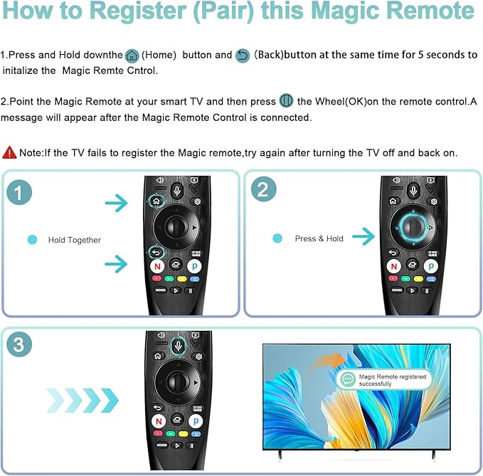 Voice Magic Remote Control for LG MR20GA AKB75855501with Voice and Pointer Also Universal for MR19BA MR21 MR22 MR23 MR24 GA GN GC MR18BA MR650A, with Pointer Function