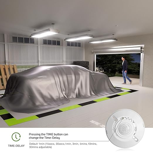 RAYZEEK 12V 24V Low Voltage Ceiling Sensor Pir Occupancy Motion Detector, 360 Degree Field of View High Sensitive Motion Sensor,10A,Commercial/Residential,Up to 1600 sq.ft,PC Fireproof
