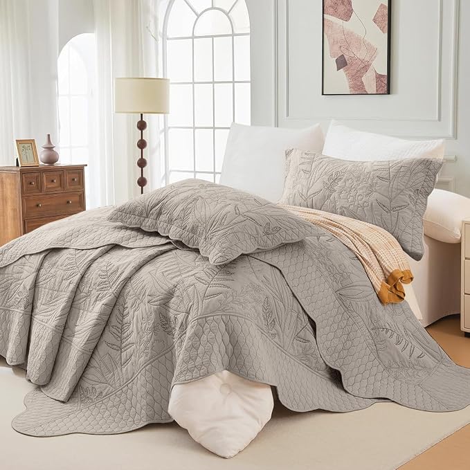 Lady Ann Cal King Bedspreads 118x106, Soft & Lightweight Linen Feel Quilted - Image 10