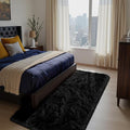 Black 3x7 Area Rugs for Bedroom, Fluffy Shag Rug Small Rug Bedroom Carpet | by Yongyangjuxi