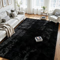 6x9 Fluffy Area Rug for Living Room: Soft Non-Slip Black Bedroom Carpet | Ultra by Oriannal