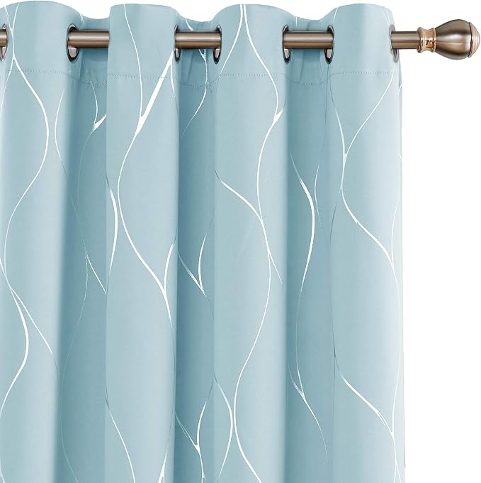 Deconovo Curtains for Living Room, Pattern Blackout Curtains 84 Inches Long | by Unknown