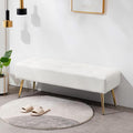 Modern PU Leather Benches, Upholstered Tufted Leather Bedroom Ottoman 44" by FurnilivingFurnitureforHome