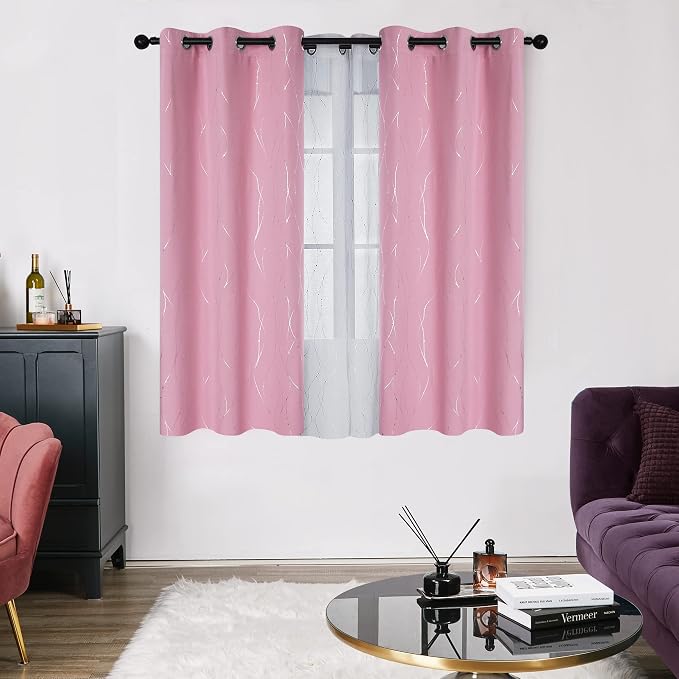 Deconovo Living Room Curtains 54 Inches Long, Thermal Insulated, Room Darkening - Image 2