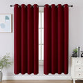 CUCRAF Burgundy Red Blackout Curtains 63 inch Length 2 Panels Set, Room by CUCRAF