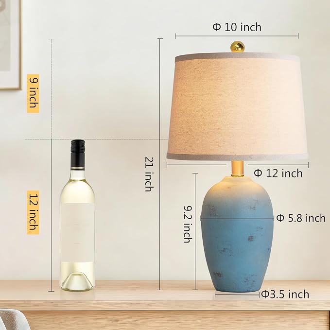 AIEAMPDO 21'' Set of 2 Coastal Small Ceramic Lamps - Image 3