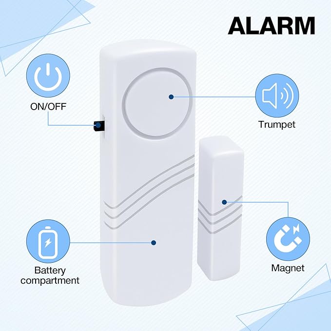 Door Window Alarm, 90DB Door Alarms for Kids Safety, Wireless Sensor Door Window Burglar Alarm-Window Pool Alarms for Home Office House, 20 Pack (20 Pack)